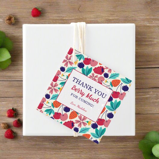 イチゴありがとうベリーマジョーベビーシャワー フェイバータグ