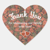 イチゴありがとう赤ちゃんシャワーのシール ハートシール (正面)