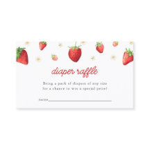 イチゴおむつラッフルベビーシャワー挿入カード