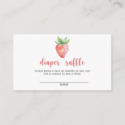 イチゴおむつラッフルベビーシャワー エンクロージャーカード (正面)