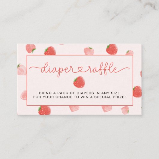 イチゴおむつラッフルベリースイートベビーシャワー エンクロージャーカード (正面)