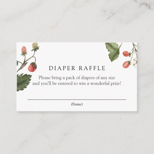 イチゴおむつラッフル囲いカード エンクロージャーカード (正面)