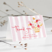 イチゴお洒落ピンク赤ちゃんシャワーありがとう カード