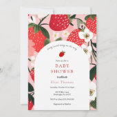 イチゴかわいいベリー甘いベビーシャワー 招待状 (正面)
