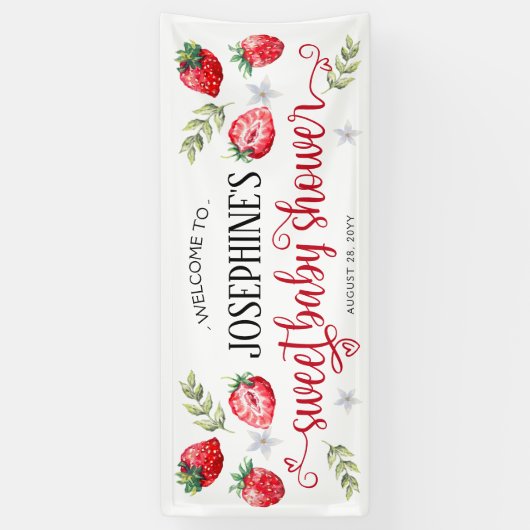 イチゴかわいらしフルーツ「甘い赤ちゃんシャワー」 横断幕 (縦)
