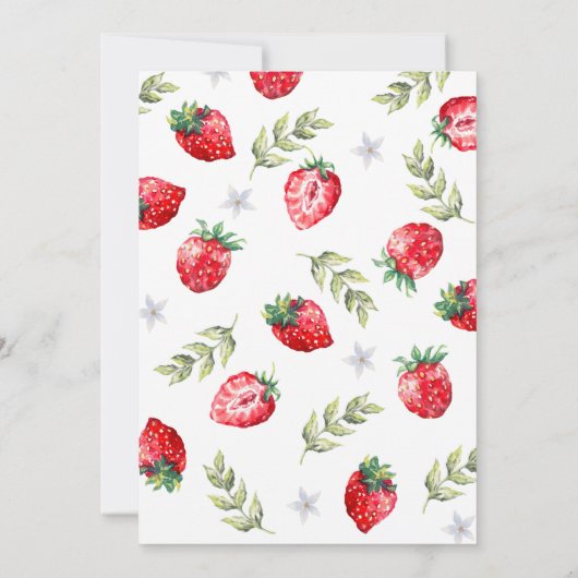 イチゴかわいらしベリースウィート赤ちゃんシャワー 招待状 (裏面)