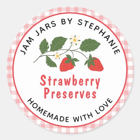 イチゴが自家製をラブキャニングで守る ラウンドシール (正面)