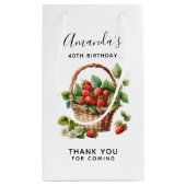 イチゴが詰まったかわいいバスケットありがとう スモールペーパーバッグ (裏面)