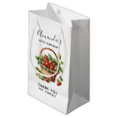 イチゴが詰まったかわいいバスケットありがとう スモールペーパーバッグ (正面アングル)