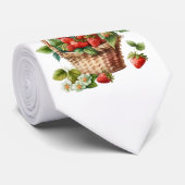 イチゴが詰まったかわいいバスケット ネクタイ (ロール)