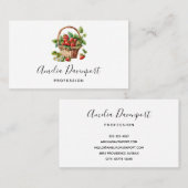 イチゴが詰まったかわいいバスケット 名刺 (正面/裏面)