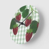 イチゴつる植物アクリル壁時計 ラウンド壁時計 (傾斜)