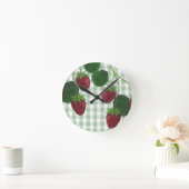 イチゴつる植物アクリル壁時計 ラウンド壁時計 (ホーム)