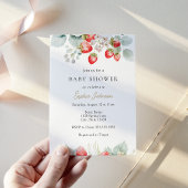 イチゴつる植物ズベリースイートベビーシャワー 招待状