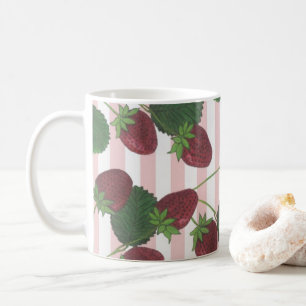 イチゴつる植物マグ コーヒーマグカップ