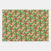 イチゴつる植物模様包み紙シート ラッピングペーパーシート (正面3)