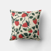 イチゴつる植物模様 クッション (裏面)