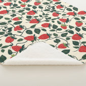 イチゴつる植物模様 シェルパブランケット (3/4)