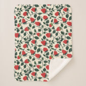 イチゴつる植物模様 シェルパブランケット (正面)