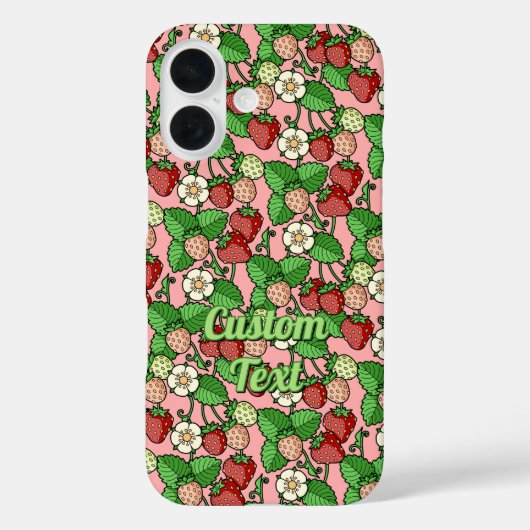 イチゴつる植物模様 Case-Mate iPhoneケース (裏面)