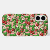 イチゴつる植物模様 Case-Mate iPhoneケース (裏面 (横))