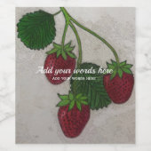 イチゴつる植物食品および飲料ラベルセット ワインラベル (シングルラベル)