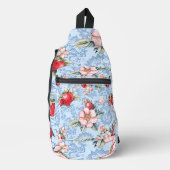 イチゴとイチゴの花 スリングバッグ (正面)