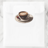 イチゴとカプチーノコーヒー スクエアシール (バッグ)