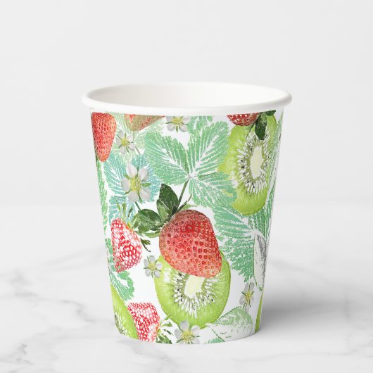 イチゴとキウイ。 紙コップ (裏面)