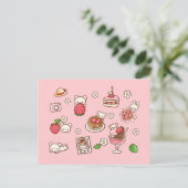 イチゴとクマのおいしいかわいいかわいいスイーツ ポストカード (スタンド正面)