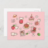 イチゴとクマのおいしいかわいいかわいいスイーツ ポストカード (正面/裏面)