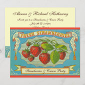 イチゴとクリームパーティー 招待状 (正面/裏面)