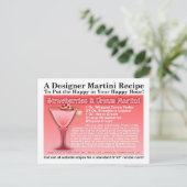 イチゴとクリームマルティーニのレシピはがきき ポストカード (スタンド正面)