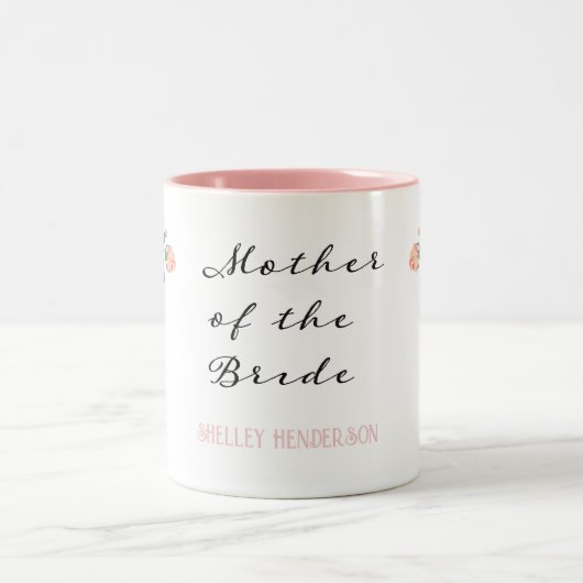 イチゴとクリームヴィンテージバラ母の花嫁 ツートーンマグカップ (中央)