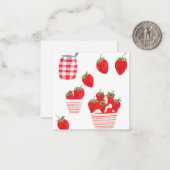 イチゴとクリーム夏の赤かわいらし白 ノートカード (正面/裏面インサイチュ)