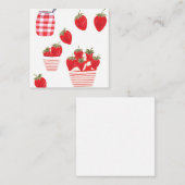 イチゴとクリーム夏の赤かわいらし白 ノートカード (正面/裏面)