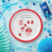 イチゴとクリーム夏の赤かわいらし白 ペーパープレート (パーティー)