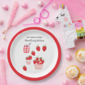 イチゴとクリーム夏の赤かわいらし白 ペーパープレート (パーティー)