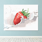 イチゴとクリーム キャンバスプリント (インサイチュ (ウッドフロア))