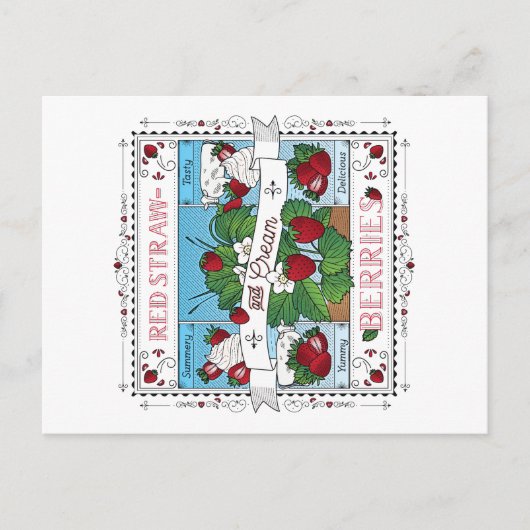 イチゴとクリーム/葉書 シーズンポストカード (正面)