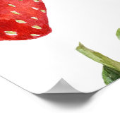 イチゴとシームレスな水彩パターン ポスター (角)