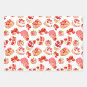 イチゴとスイートストロベリーフルーツデザート ラッピングペーパーシート (正面2)