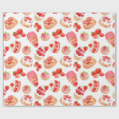 イチゴとスイートストロベリーフルーツデザート ラッピングペーパー (フラット)