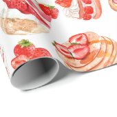 イチゴとスイートストロベリーフルーツデザート ラッピングペーパー (ロールコーナー)