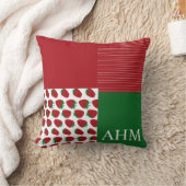 イチゴとストライプスタイルキルトMONOGRAM クッション (ブランケット)