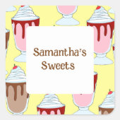 イチゴとチョコレートミルクシェイク スクエアシール (正面)