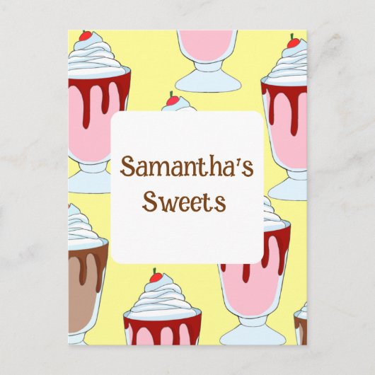 イチゴとチョコレートミルクシェイク ポストカード (正面)