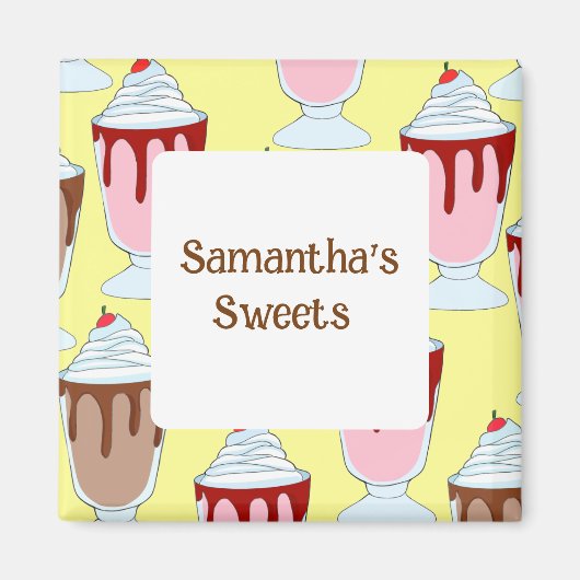 イチゴとチョコレートミルクシェイク マグネット (正面)