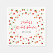 イチゴとデイジーブライダルシャワー スタンダードカクテルナプキン (正面)