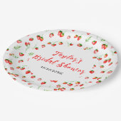 イチゴとデイジーブライダルシャワー ペーパープレート (アングル)